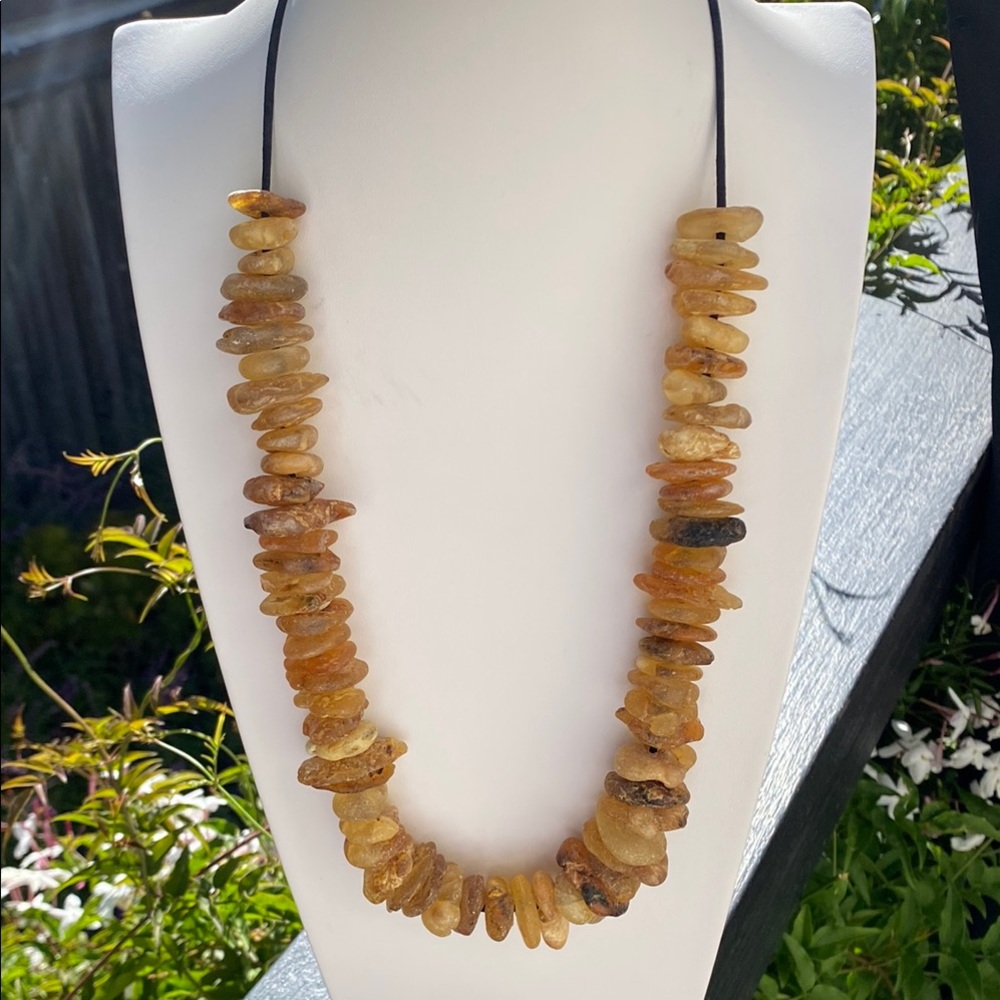 Baltic Amber chunks Beaded Necklace